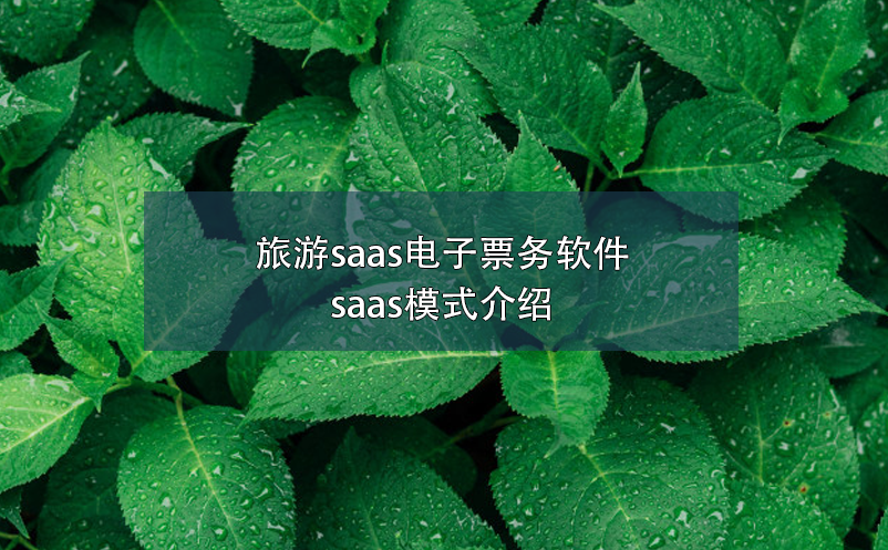 旅游saas電子票務(wù)軟件，saas模式介紹