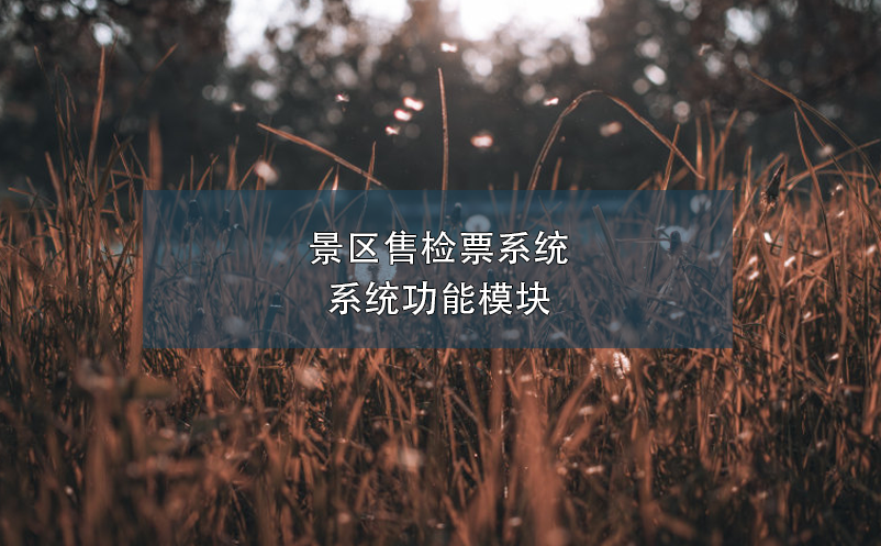 景區(qū)售檢票系統(tǒng):系統(tǒng)功能模塊
